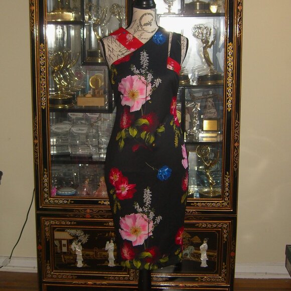 NWT TED BAKER LONDON POLAYO BERRY SUNDAE ASYMMETRICAL DRESS TB2 US6 - Picture 2 of 7